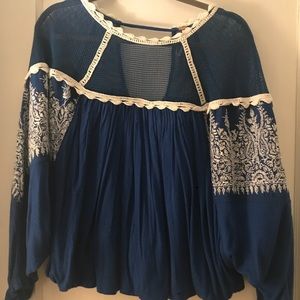 Blue free people top